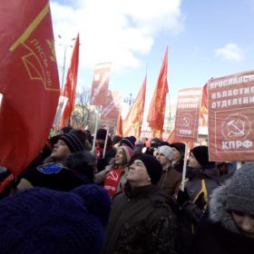 Ярославские комсомольцы на митинге в Москве