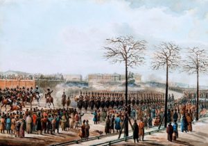 Vosstanie-na-Senatskoj-ploshhadi-v-Peterburge-14-dekabrya-1825-goda-K.I.-Kolman-1830-e-gody