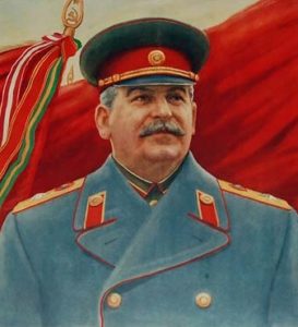 Цветы к бюсту И. В. Сталина