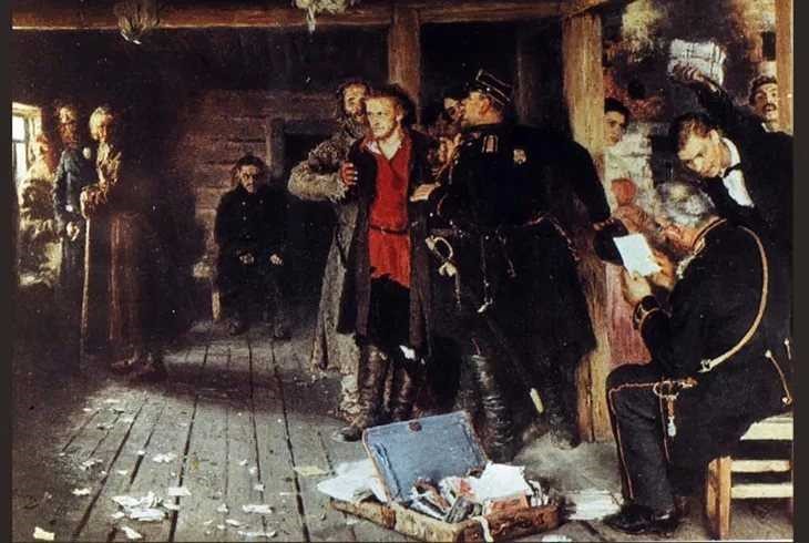 Великий русский художник Илья Ефимович Репин (1844-1930) создал много работ, которые, как принято считать, "изобличают самодержавие". Одной из них является его знаменитая картина "Арест пропагандиста".